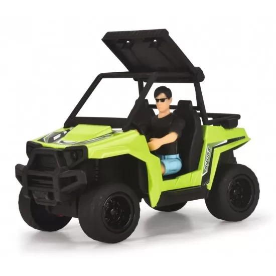 Set Dickie Toys Country Trail cu 2 masinute, motocicleta, figurina si remorca