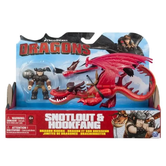 Figurina dragon cu calaret Snotloat si Hookfang Dragons Figurina dragon cu calaret Snotloat si Hookfang Dragons