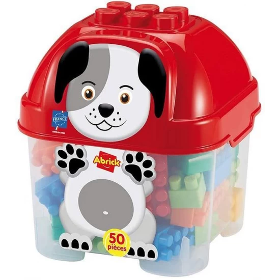 Set cuburi constructie catelus Ecoiffier Abrick 50 piese