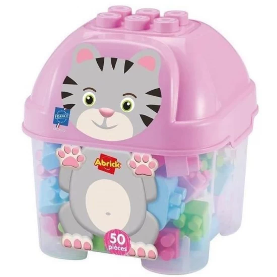 Set cuburi constructie pisica 50 piese Ecoiffier Abrick 