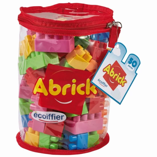 Set cuburi multicolore de construit Ecoiffier Abrick 50 piese
