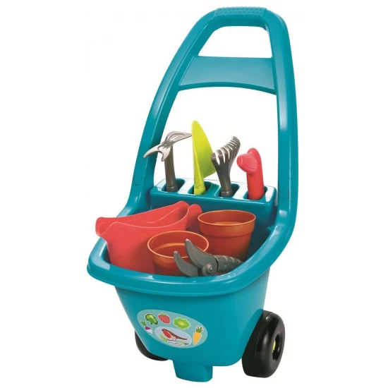 Set de joaca unelte pentru gradina cu carucior Ecoiffer 8 piese