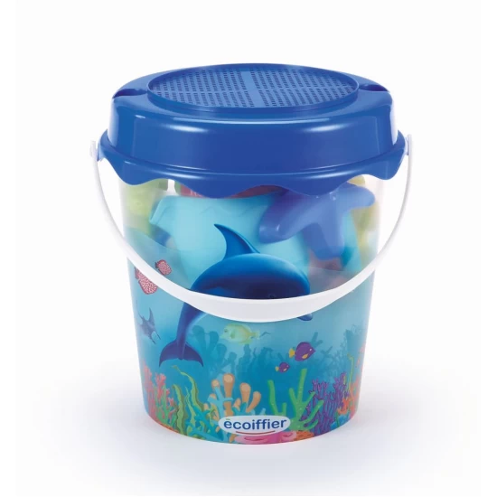 Galetusa cu 12 accesorii pentru nisip 21 cm Ecoiffier Galetusa cu 12 accesorii pentru nisip 21 cm Ecoiffier
