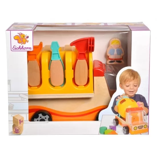 Set de joaca 2 in 1 camion si banc de lucru Eichhorn Set de joaca 2 in 1 camion si banc de lucru Eichhorn