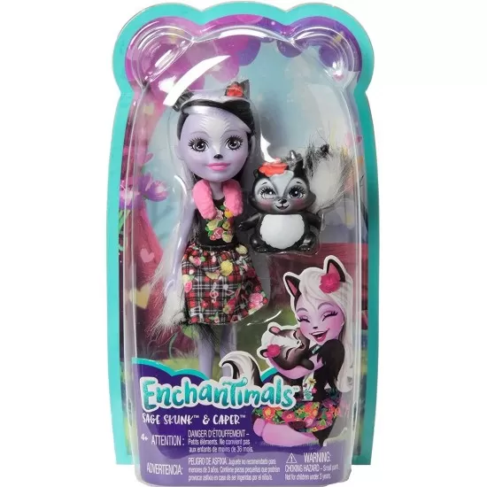 Papusa Enchantimals cu animalut Sage Skunk & Caper Papusa Enchantimals cu animalut Sage Skunk & Caper