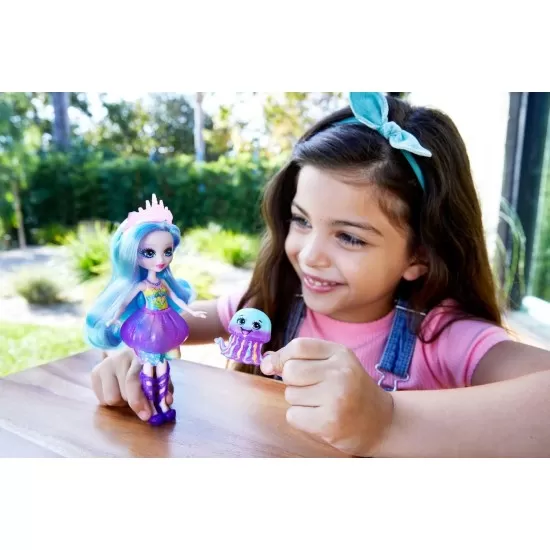 Set de joaca Enchantimals papusa si animalut Jelanie Jellyfish si Stingley