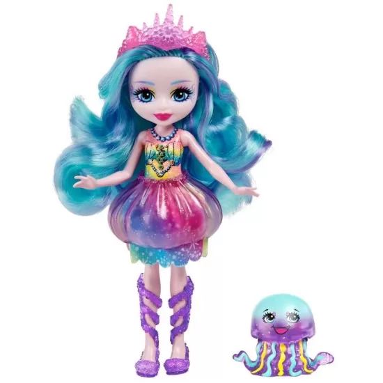 Set de joaca Enchantimals papusa si animalut Jelanie Jellyfish si Stingley