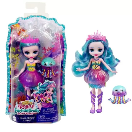 Set de joaca Enchantimals papusa si animalut Jelanie Jellyfish si Stingley