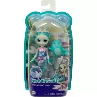 Papusa Enchantimals Mattel Naddie Narwhal cu animalut Sword