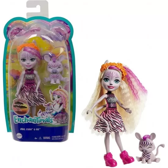 Papusa Enchantimals Zadie Zebra cu animalut Ref
