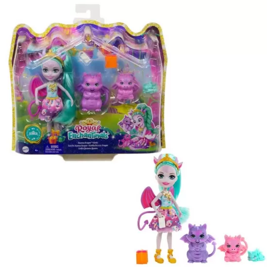 Set de joaca Enchantimals Royal - Familia dragonilor Set de joaca Enchantimals Royal - Familia dragonilor