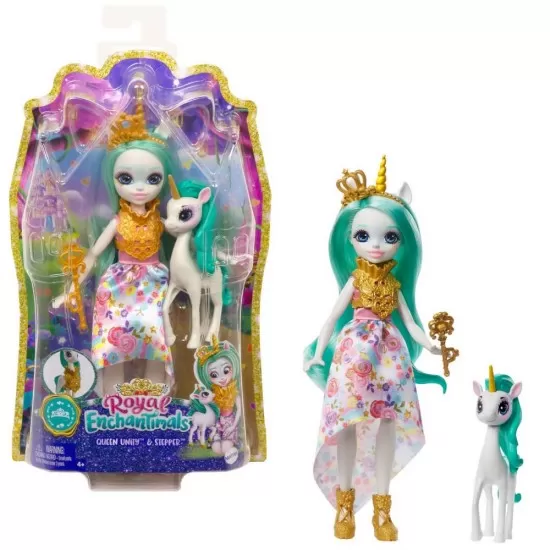 Papusa Enchantimals Royal Queen Unity si animalut Stepper Papusa Enchantimals Royal Queen Unity si animalut Stepper