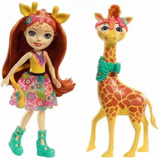Set papusa cu animalut girafa Gillian Enchantimals Set papusa cu animalut girafa Gillian Enchantimals