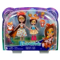 Set papusi surori Enchantimals si animalutele lor Felicity Fox & Flick si Feana Fox & Mixte