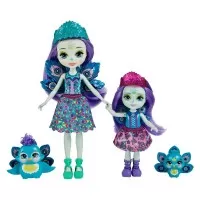 Set papusi surori Enchantimals si animalutele lor Patter Peacock & Flap si Piera Peacock & Feather