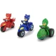 Set 3 motociclete cu figurine Eroi in Pijama PJ Masks scara 1:64