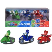 Set 3 motociclete cu figurine Eroi in Pijama PJ Masks scara 1:64