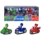 Set 3 motociclete cu figurine Eroi in Pijama PJ Masks scara 1:64