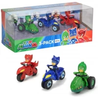Set 3 motociclete cu figurine Eroi in Pijama PJ Masks scara 1:64