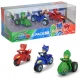 Set 3 motociclete cu figurine Eroi in Pijama PJ Masks scara 1:64