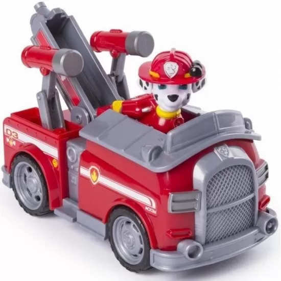 Figurina si autovehicul Paw Patrol Marshall si masina de pompieri Figurina si autovehicul Paw Patrol Marshall si masina de pompieri