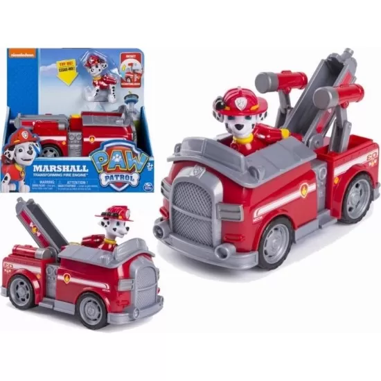 Figurina si autovehicul Paw Patrol Marshall si masina de pompieri Figurina si autovehicul Paw Patrol Marshall si masina de pompieri