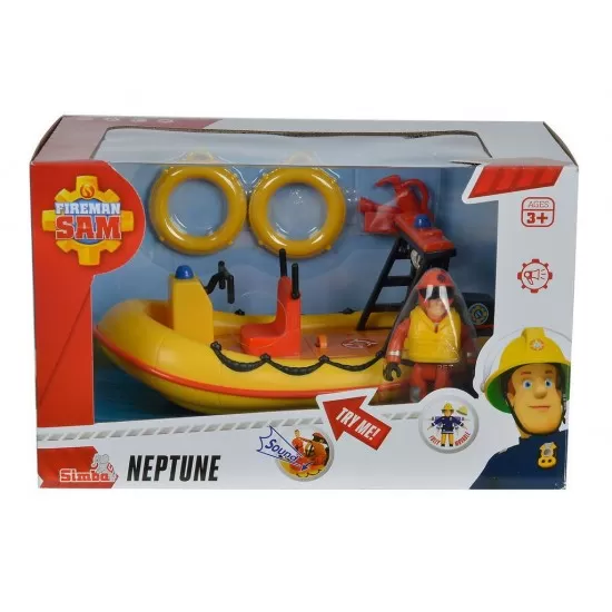 Set de joaca Pompierul Sam - Barca Neptun cu figurina