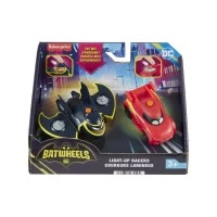 Set 2 masinute cu lumini Redbird si Batwing scara 1:55 Fisher-Price Batwheels 
