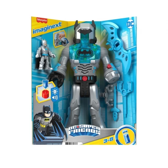 Robot Batman in costum gri 30 cm Fisher-Price Imaginext DC Super Friends Robot Batman in costum gri 30 cm Fisher-Price Imaginext DC Super Friends