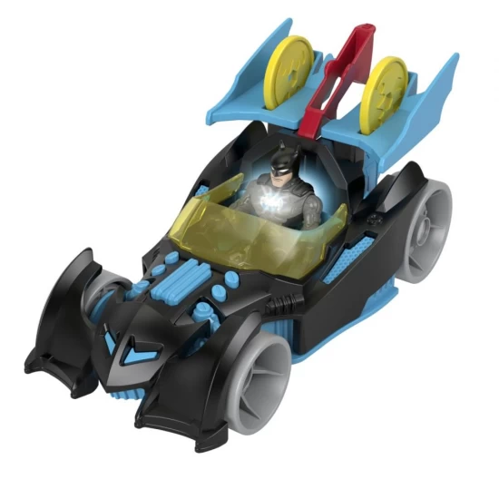 Vehicul cu figurina Batman cu costum gri Fisher Price Imaginext DC Super Friends Vehicul cu figurina Batman cu costum gri Fisher Price Imaginext DC Super Friends