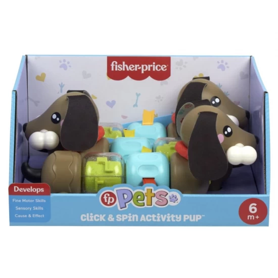 Jucarie pentru bebelusi catelus Click and Spin Fisher-Price Jucarie pentru bebelusi catelus Click and Spin Fisher-Price