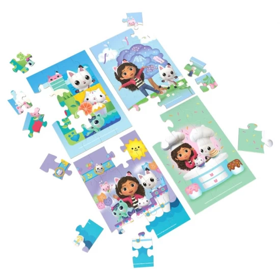 Set 4 puzzle din lemn Gabbys Dollhouse 