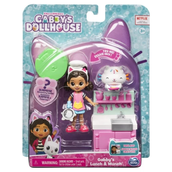 Set de joaca Gabbys Dollhouse cu figurina si accesorii bucatarie Set de joaca Gabbys Dollhouse cu figurina si accesorii bucatarie