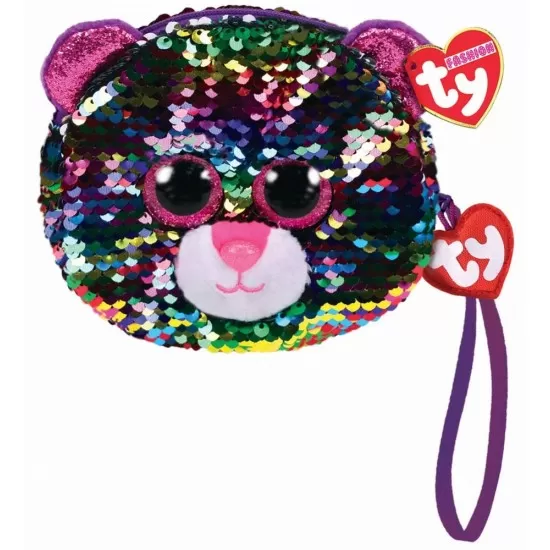 Gentuta de mana din plus Ty 10 cm Dotty Leopardul cu paiete