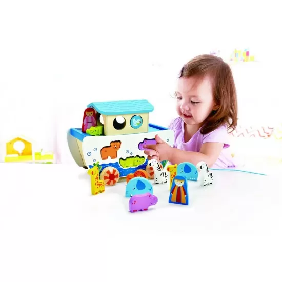 Set educativ din lemn Hape - Arca lui Noe Set educativ din lemn Hape - Arca lui Noe
