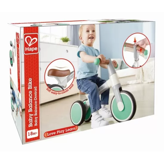 Bicicleta de echilibru verde cu 3 roti Hape Bicicleta de echilibru verde cu 3 roti Hape
