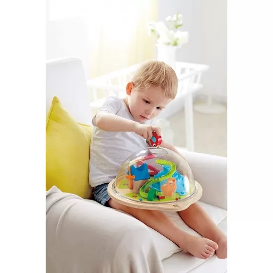 Labirint magnetic cu bile colorate Hape Labirint magnetic cu bile colorate Hape