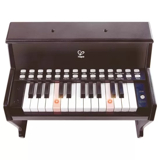 Pian electronic negru cu lumini Hape Pian electronic negru cu lumini Hape