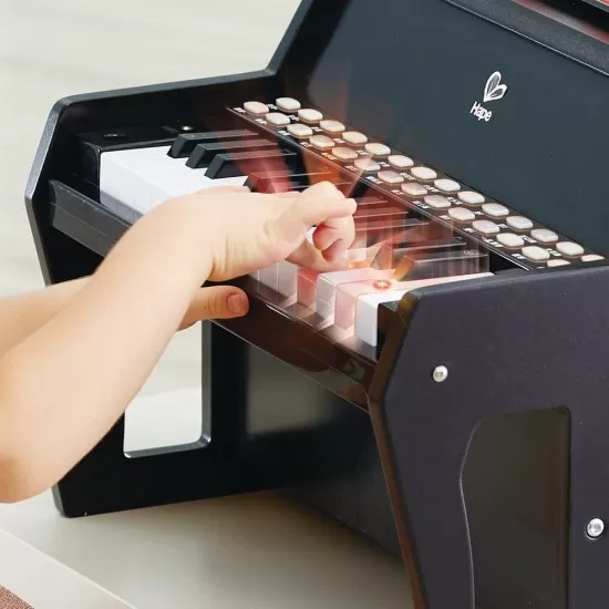 Pian electronic negru cu lumini Hape Pian electronic negru cu lumini Hape