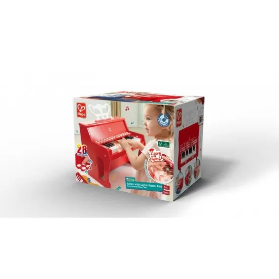 Pian electronic rosu cu lumini Hape Pian electronic rosu cu lumini Hape