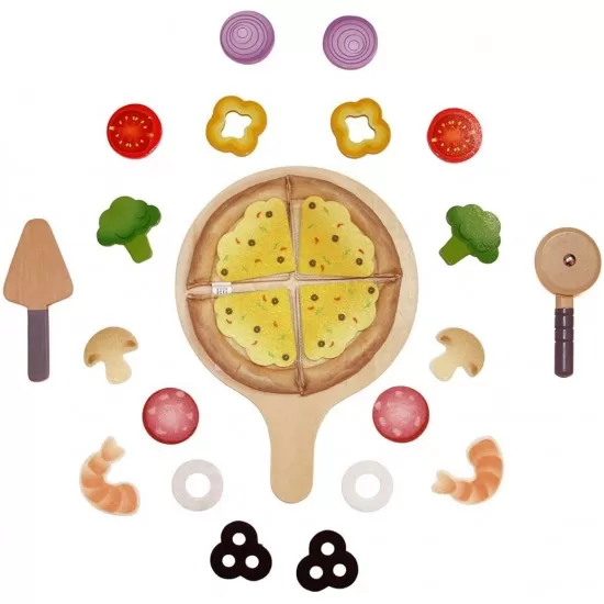 Set de joaca din lemn Hape - Pizza perfecta Set de joaca din lemn Hape - Pizza perfecta