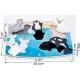 Puzzle tactil Hape - Animalele polare, 5 piese