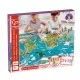Puzzle 2 in 1 Hape 100 piese - Turul lumii Puzzle 2 in 1 Hape 100 piese - Turul lumii