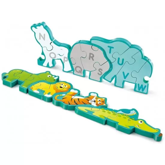 Puzzle din lemn alfabet si animale 26 piese Hape Puzzle din lemn alfabet si animale 26 piese Hape