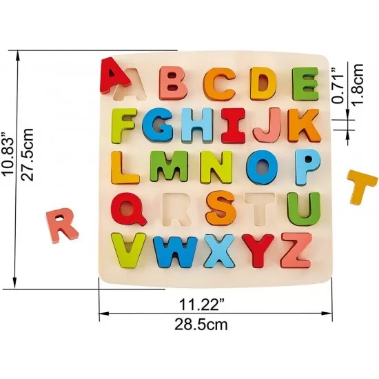 Puzzle alfabet din lemn 27 piese Chunky Hape Puzzle alfabet din lemn 27 piese Chunky Hape