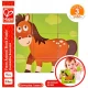 Puzzle din lemn ferma animalelor Hape 9 piese