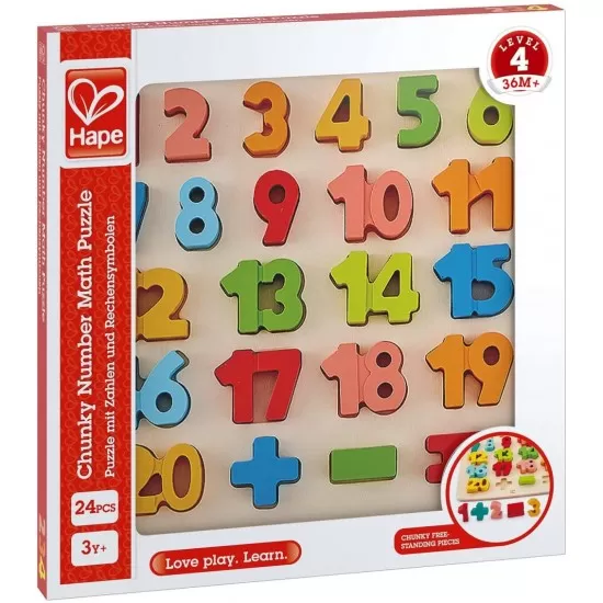 Puzzle matematica Chunky Hape 4 piese Puzzle matematica Chunky Hape 4 piese
