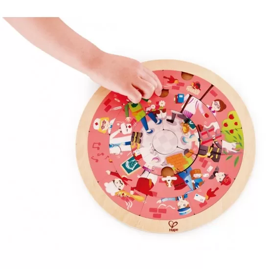 Puzzle rotund din lemn cu 2 fete Meseriile Hape Puzzle rotund din lemn cu 2 fete Meseriile Hape