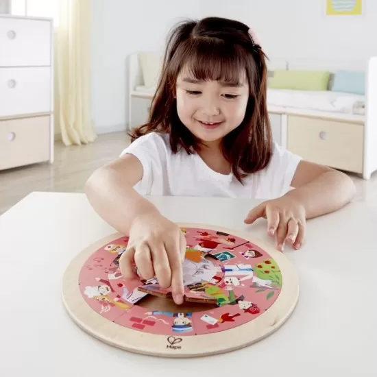 Puzzle rotund din lemn cu 2 fete Meseriile Hape Puzzle rotund din lemn cu 2 fete Meseriile Hape