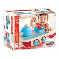 Set de joaca plita din lemn cu accesorii bucatarie Hape